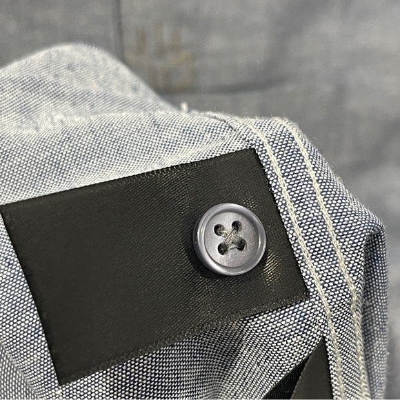 HUCKBERRY X COORS Guayabera Shirt Short Sleeve Blue Western Size Large Brewery - Picture 7 of 9